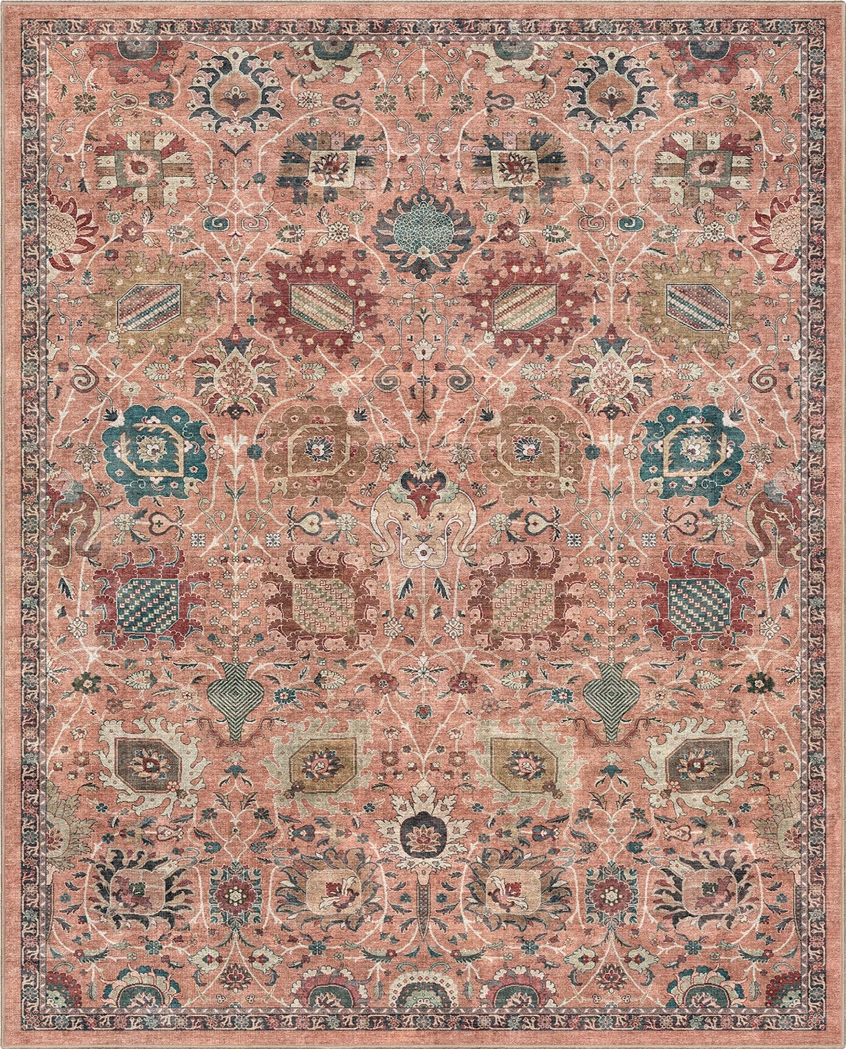 Vienna Vintage Oriental Botanical Rug – Easy Clean, Stylish Elegant Design、mySite、gigharbornorthrealestate