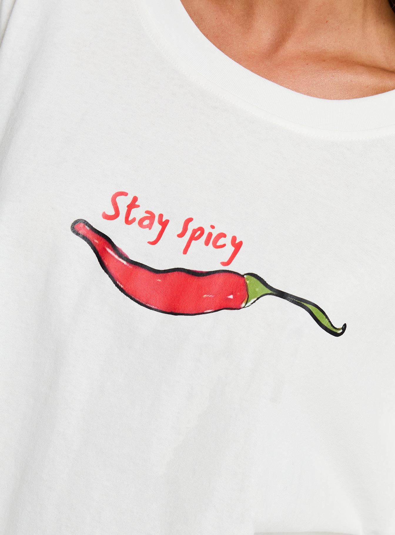 Stay Spicy Graphic Top White、mySite、solidvoid