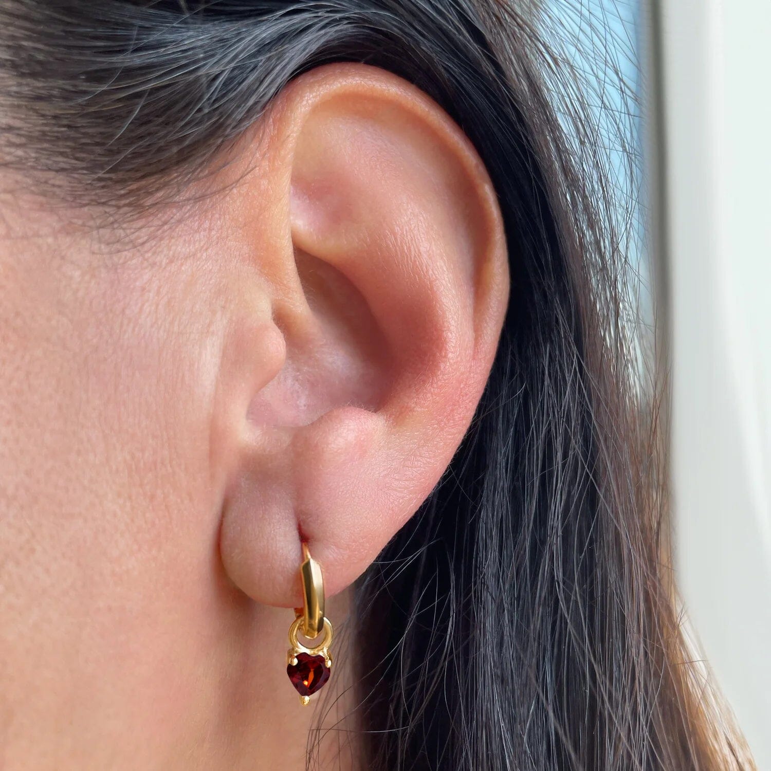 Garnet Earrings - Love Hoops、mySite、hinf8tx79
