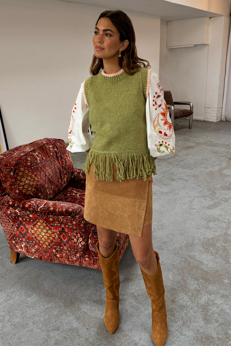 Olive Knit Tank Top、mySite、solidvoid