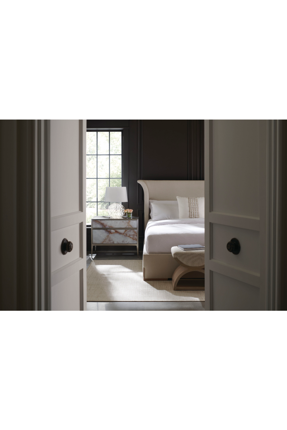 Wooden Crescent Ottoman | Caracole Open Enrollment、mySite、neckold