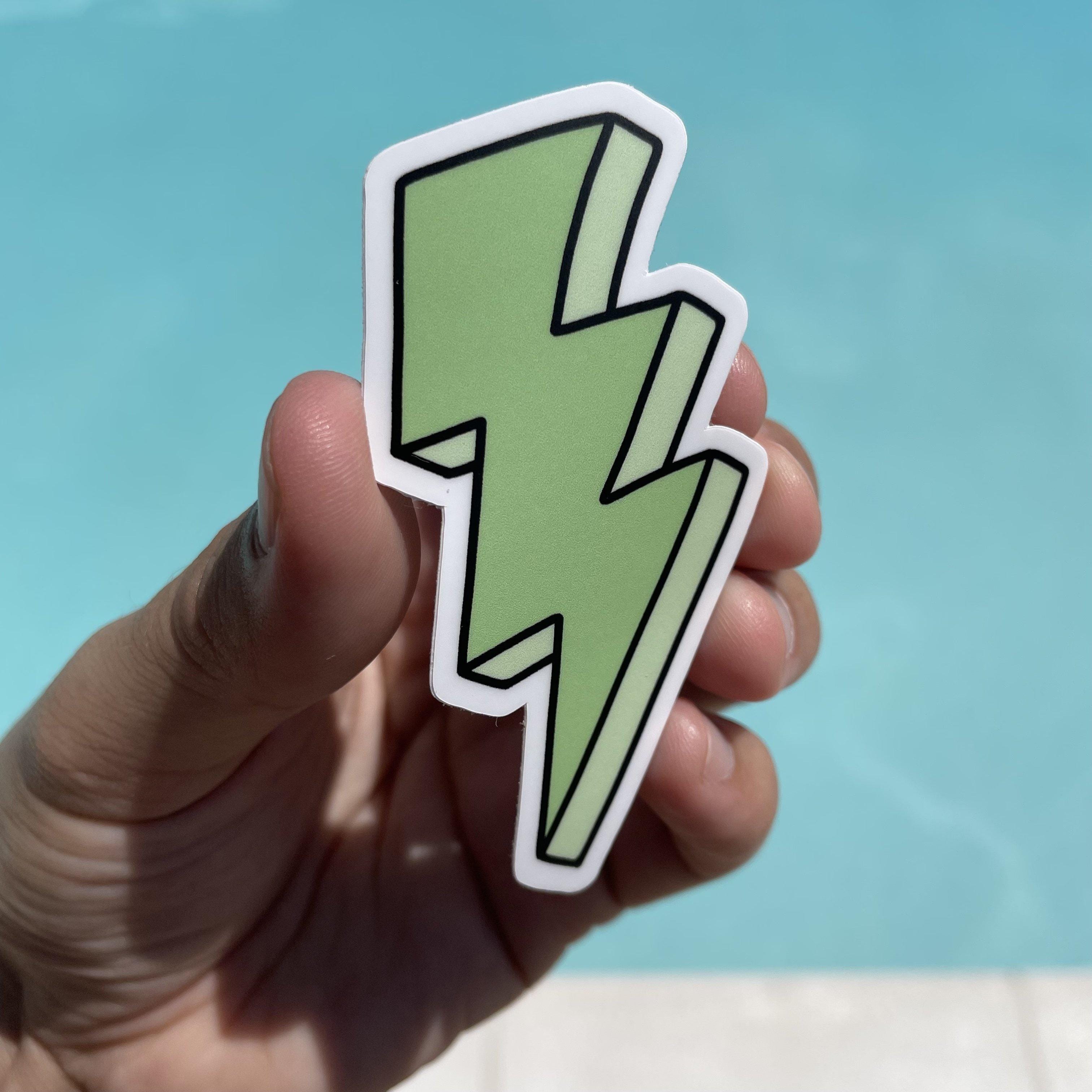  Green Long Lightning Bolt Aesthetic Sticker、mySite、elrpsem3k