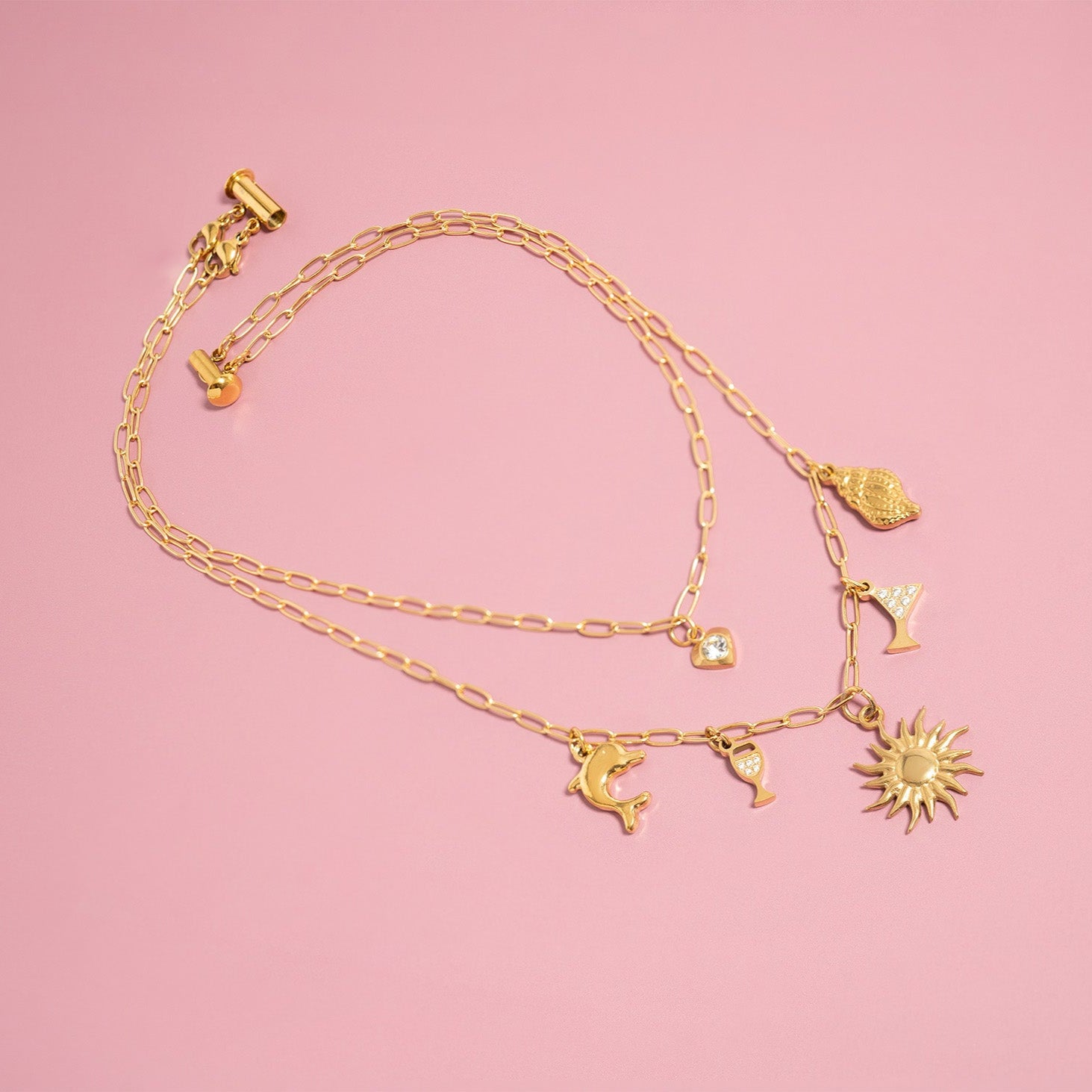 18K Gold PVD Stainless Steel Vacation Charm Set / BND0056、mySite、dreamappss