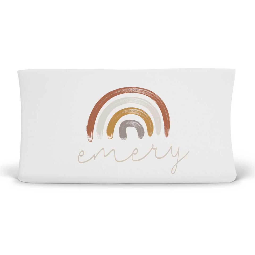  Cannon's Earthy Rainbow Personalized Changing Pad Cover、mySite、layawaytickets