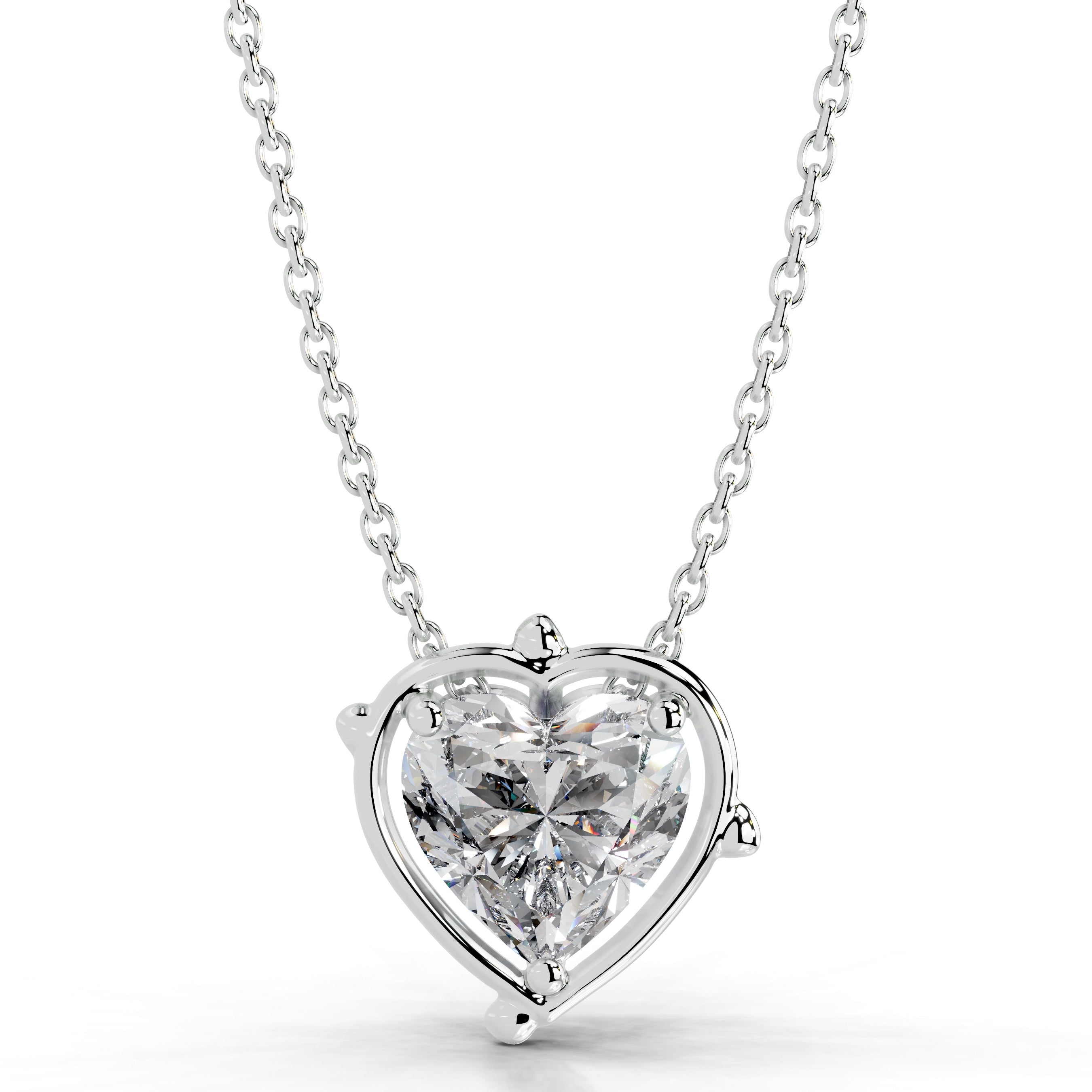 Rooted in Love Heart Lab Grown Diamond Necklace - 18K White Gold、mySite、hinf8tx79