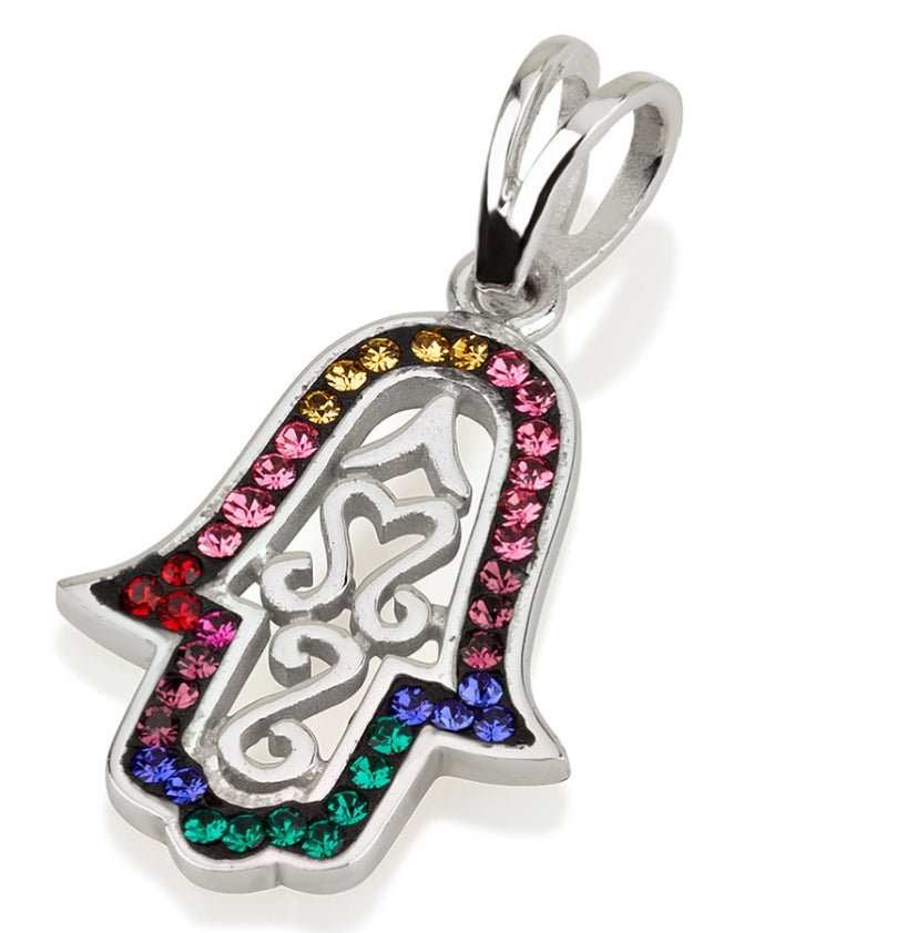  Multicrystal Hamsa Sterling Necklace、mySite、elrpsem3k