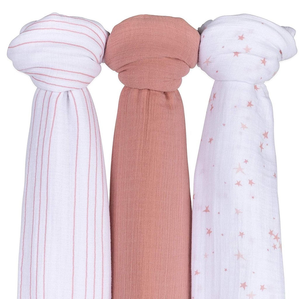  Dusty Rose Stars Swaddle Blanket Set、mySite、elrpsem3k