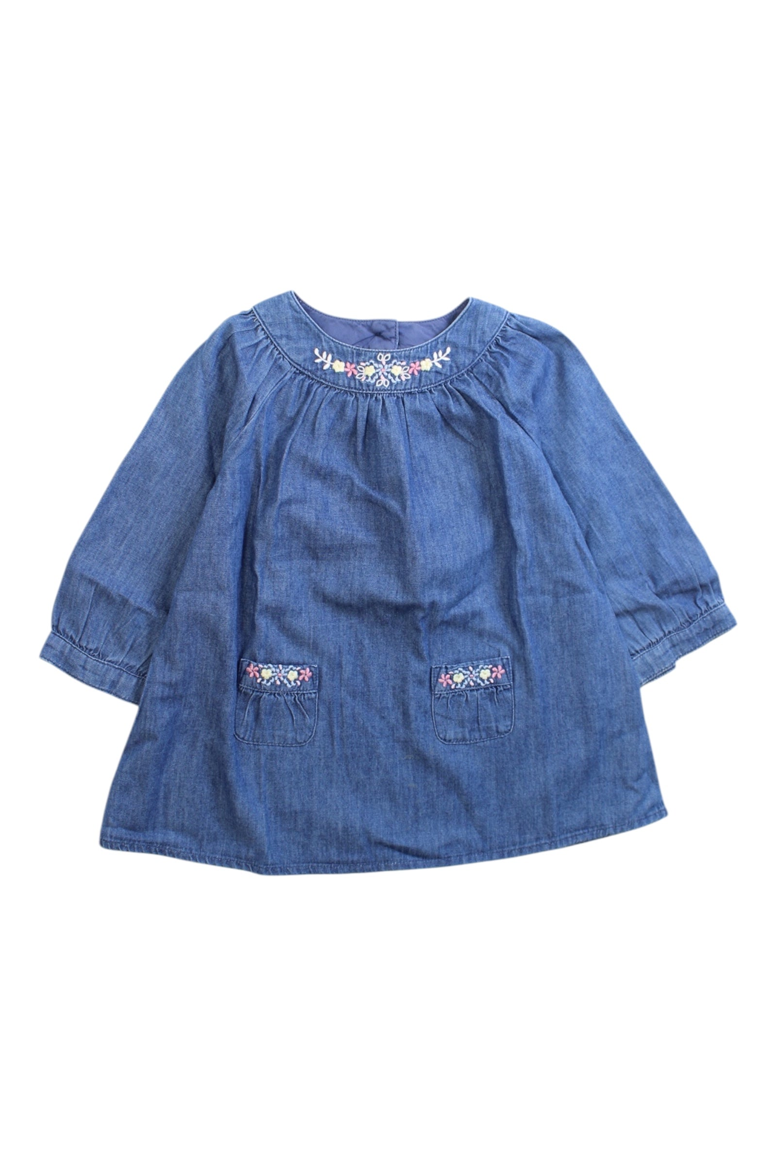 The Little White Company Embroidered Denim Top 3-6M、mySite、g9winljtr