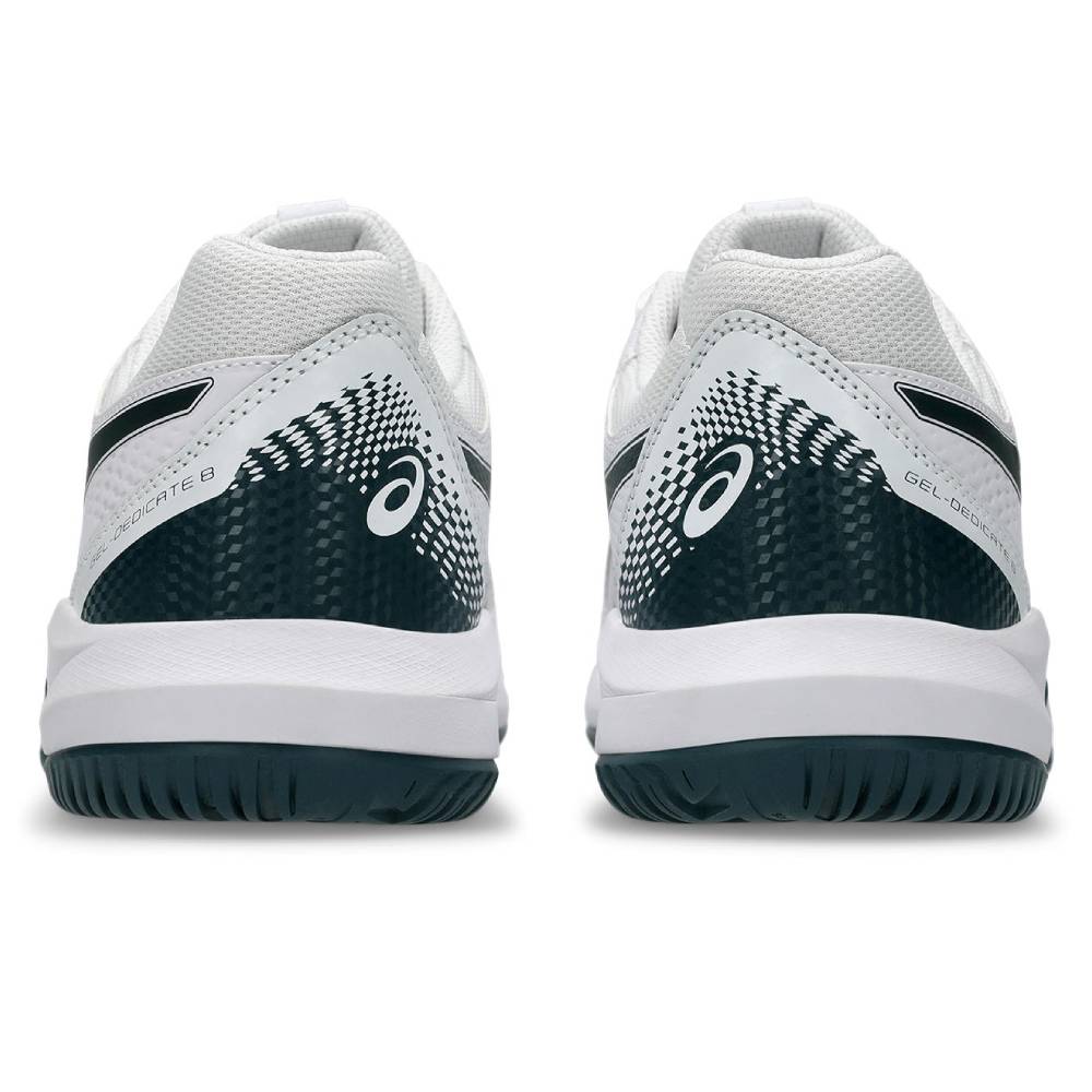 Asics Gel Dedicate 8 Wide Men's Tennis Shoe (White/Saxon Green)