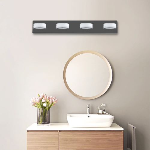 52" Modern 7-Light LED Vanity Light Fixture - Chrome Finish with Acrylic Light Shades - Energy-Efficient Bathroom Wall Sconce - Dimmable for Mirror, Shower, and Bathroom Decor、、eastwooduniform