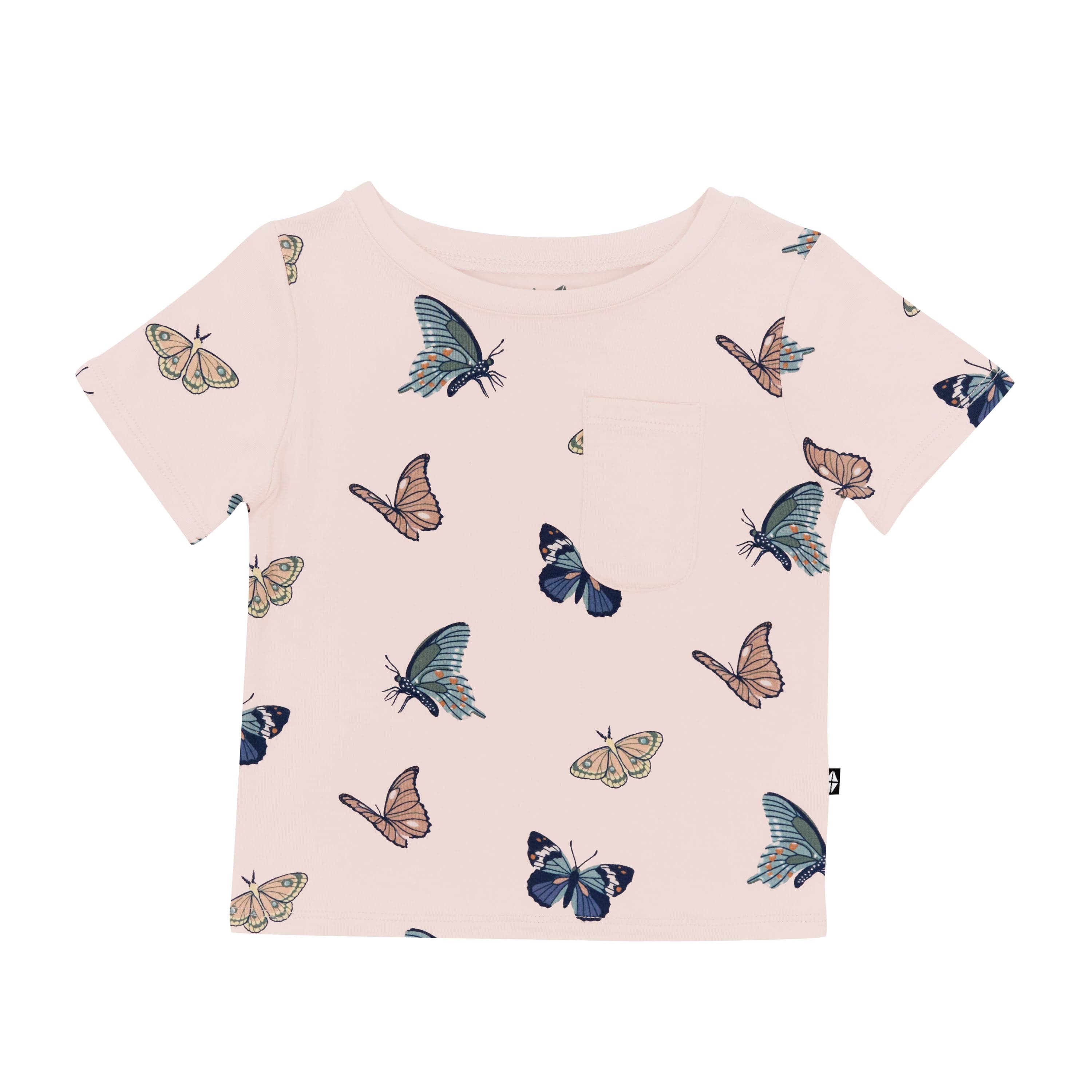 Toddler Crew Neck Tee in Blush Butterfly、mySite、layawaytickets