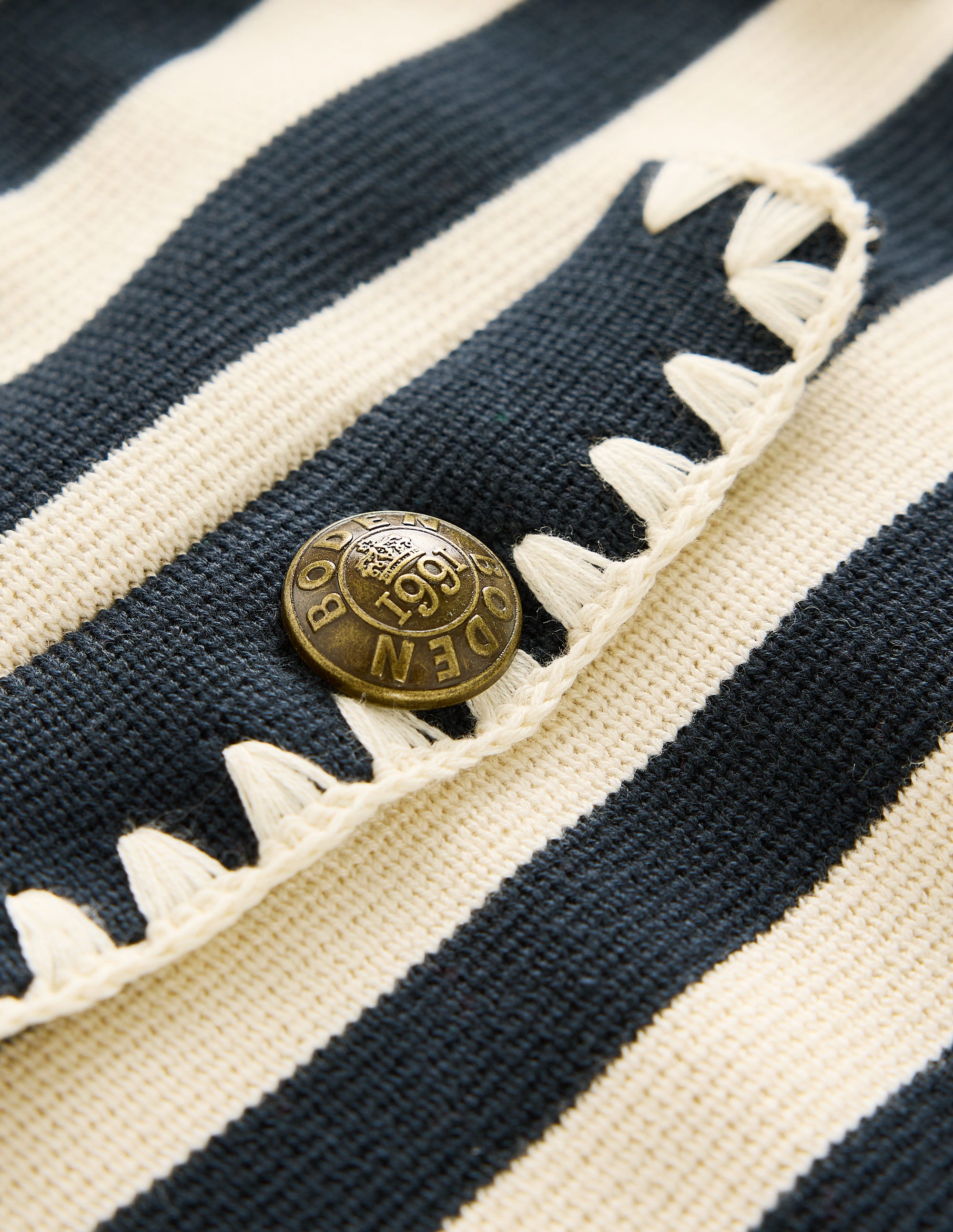  Holly Collared Knitted Jacket-Navy/ Ivory、mySite、ashleygrahame