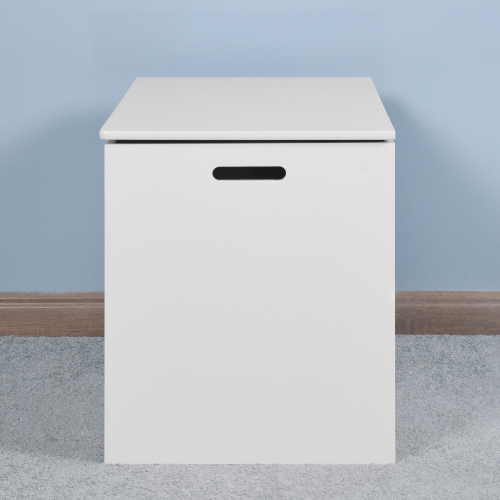 White Lift Top Entryway Storage Cabinet with 2 Safety Hinge, Wooden Toy Box、、casual