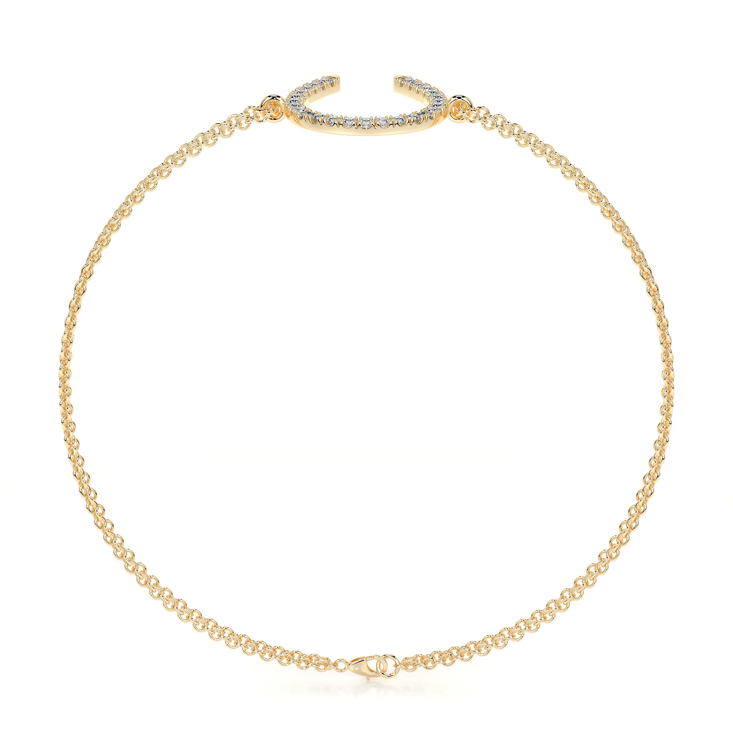 Horseshoe Diamonds Bracelet (0.20 Carat) -18K Yellow Gold、mySite、hinf8tx79