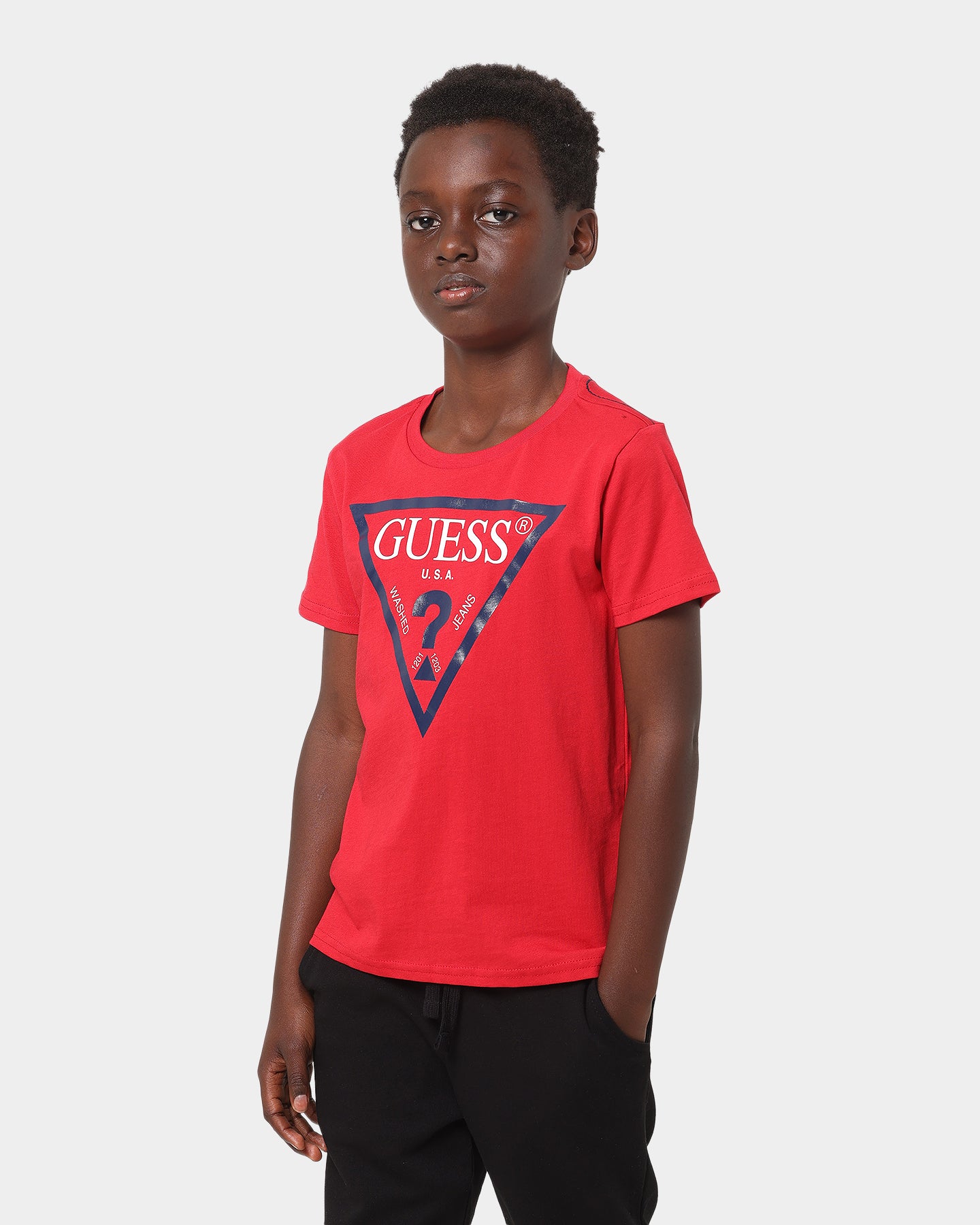 Guess Mainline Kid's Core Short Sleeve T-Shirt True Red Hot、mySite、zt4zffjzw