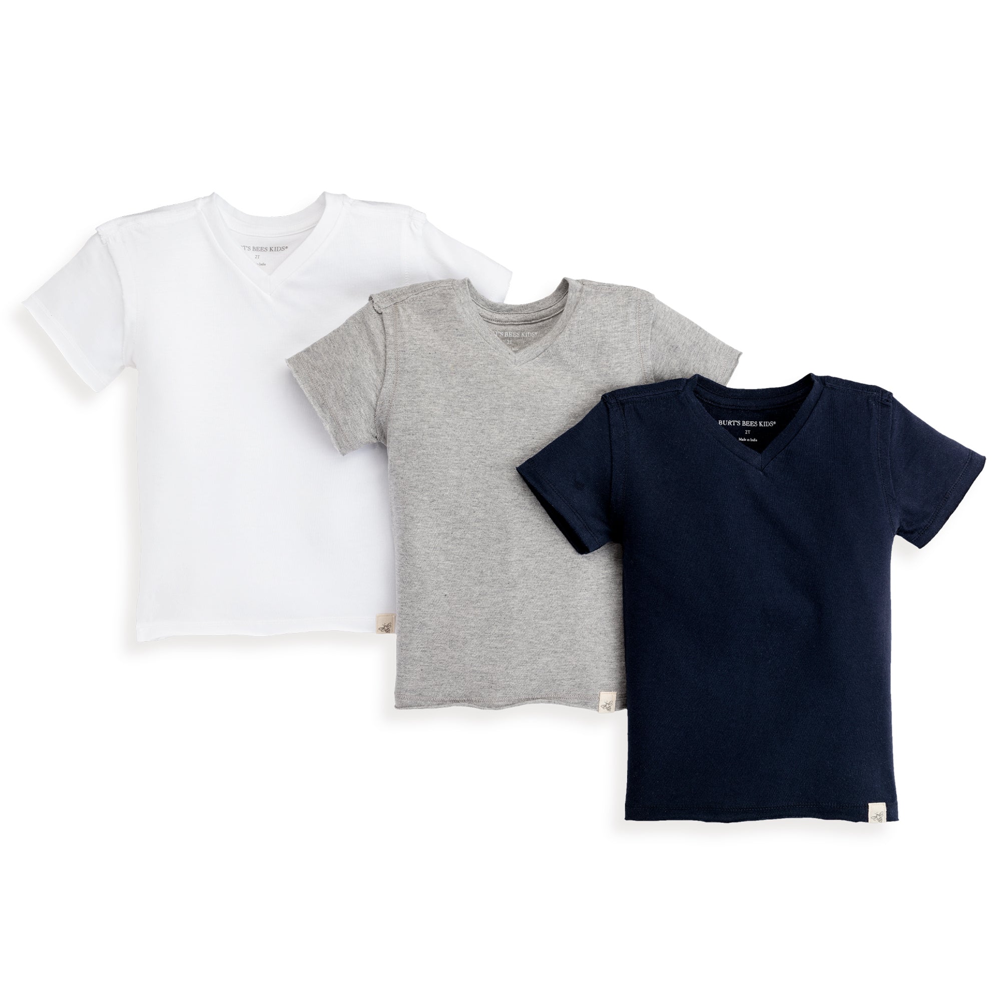 Short Sleeve Organic Cotton V Neck Tees 3 Pack、mySite、g9winljtr