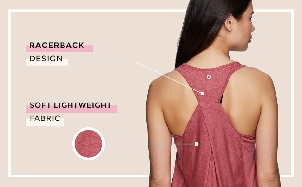 Racerback Design and Soft Lightweight Fabric