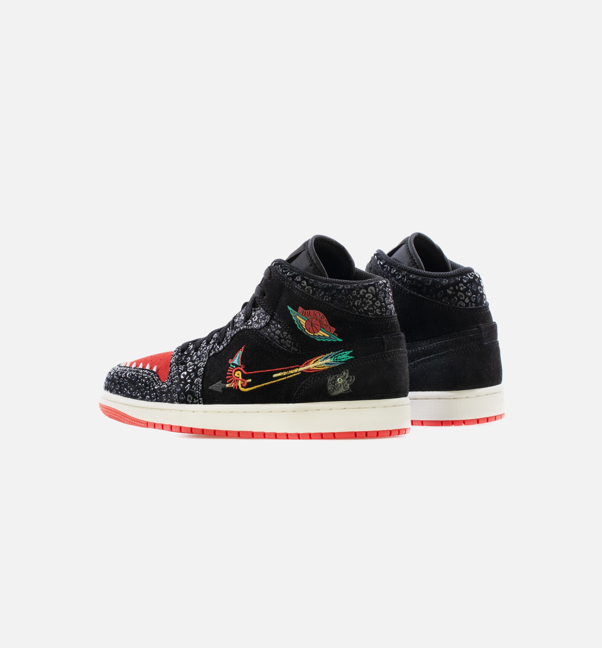 Air Jordan 1 Mid Siempre Familia Mens Lifestyle Shoe - Black/Sail/Roma Green/Chile Red、mySite、dreamappss