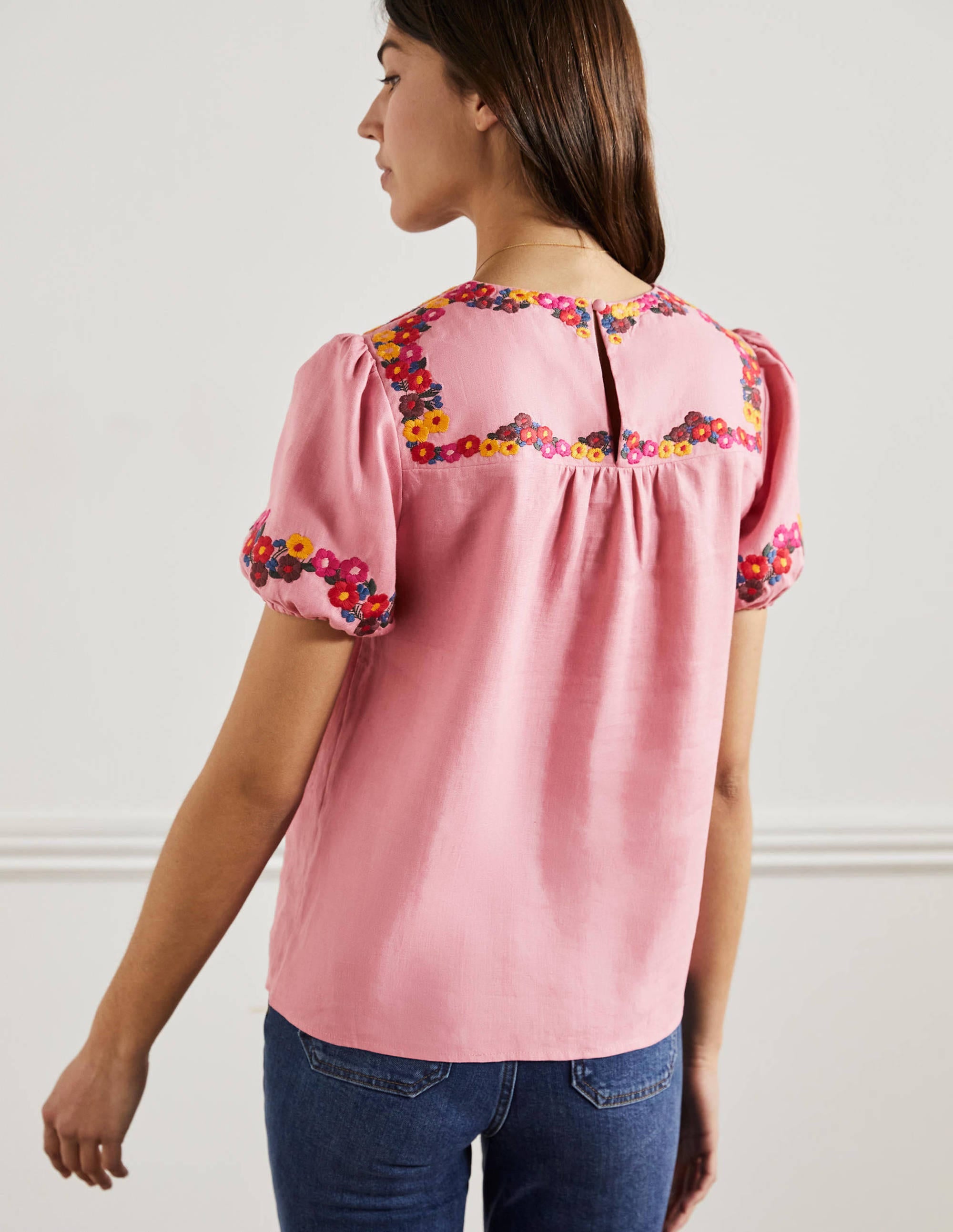  Embroidered Linen Top-Pink、mySite、ashleygrahame