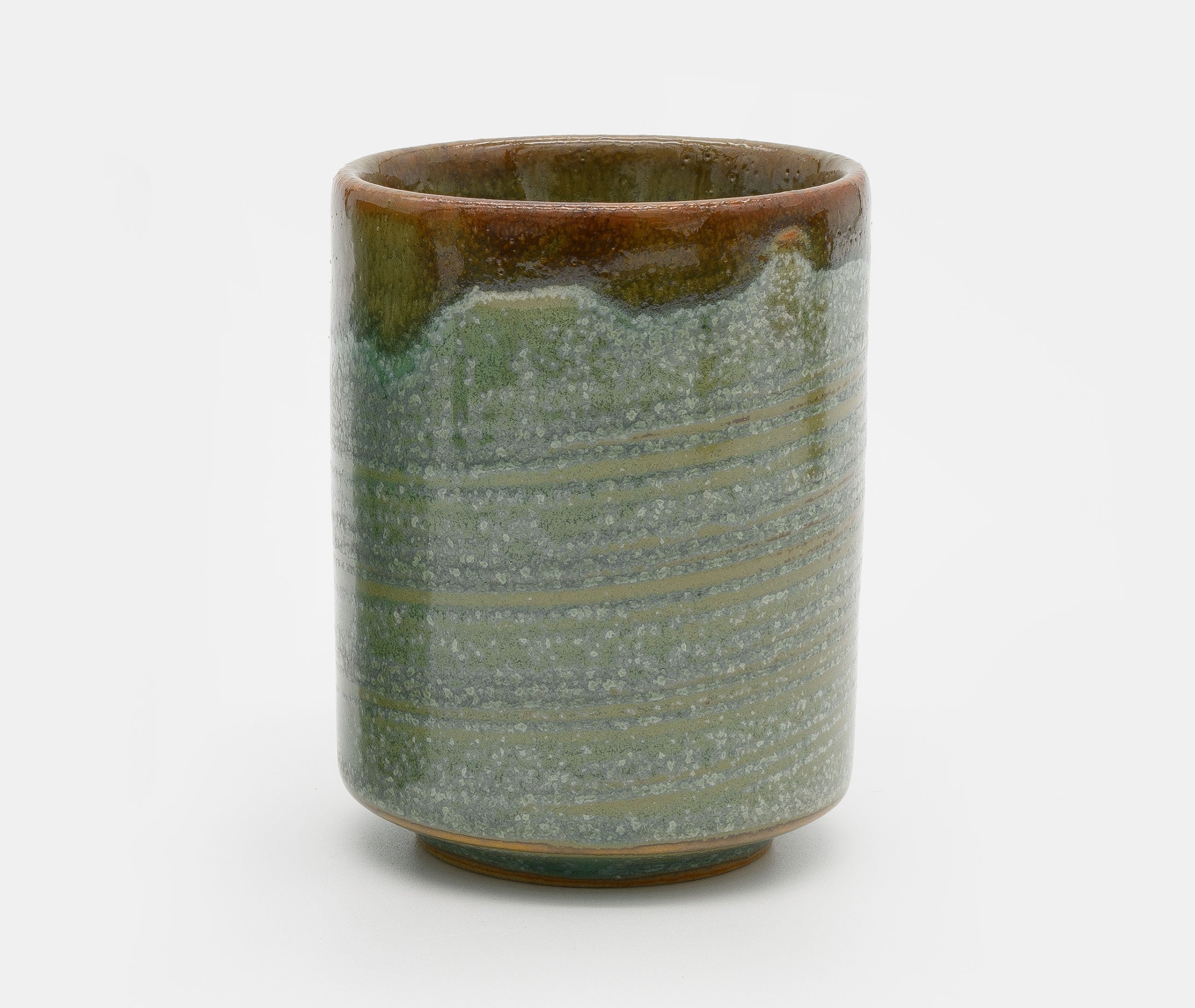 Green & Orange Ringed Glaze Cup - Pair、mySite、topwebapps
