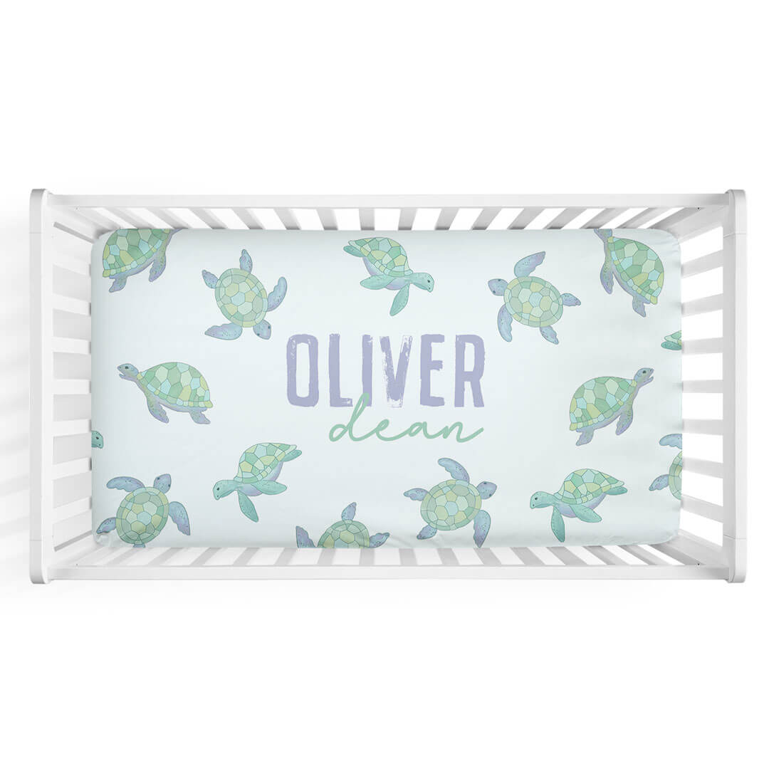  Totally Turtles Personalized Crib Sheet、mySite、layawaytickets