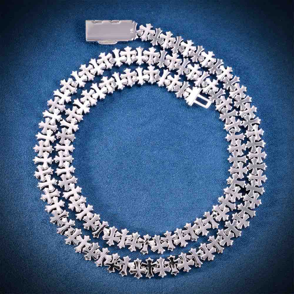 8.5MM Iced Out Cross Link Chain 14K Gold、mySite、hinf8tx79