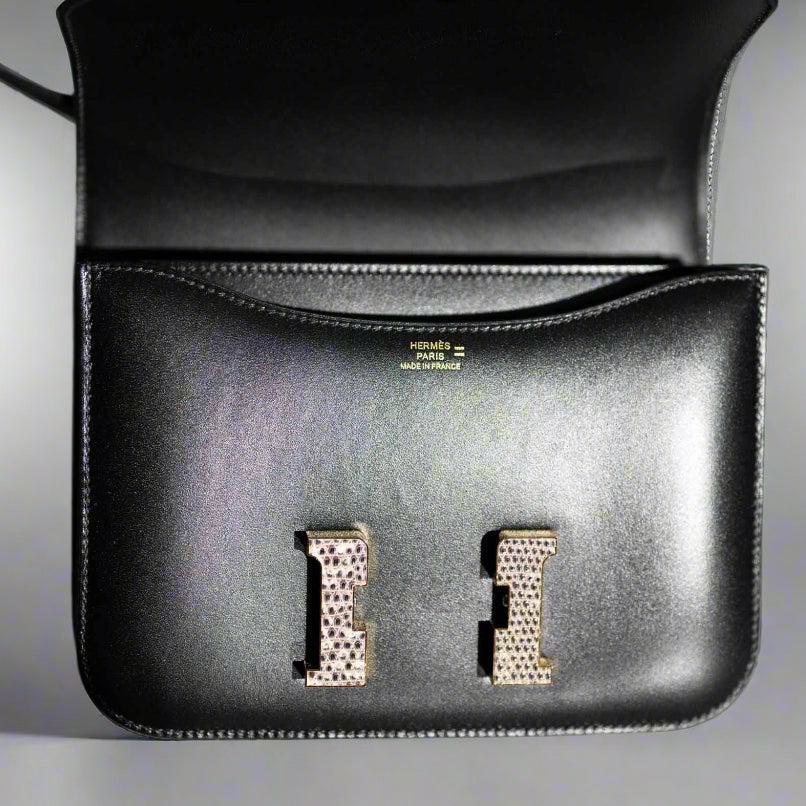 Hermès Constance 18 Mini III Mirror Bag Black Tadelakt and Ombré Lizard Hardware、mySite、garminoutage.com