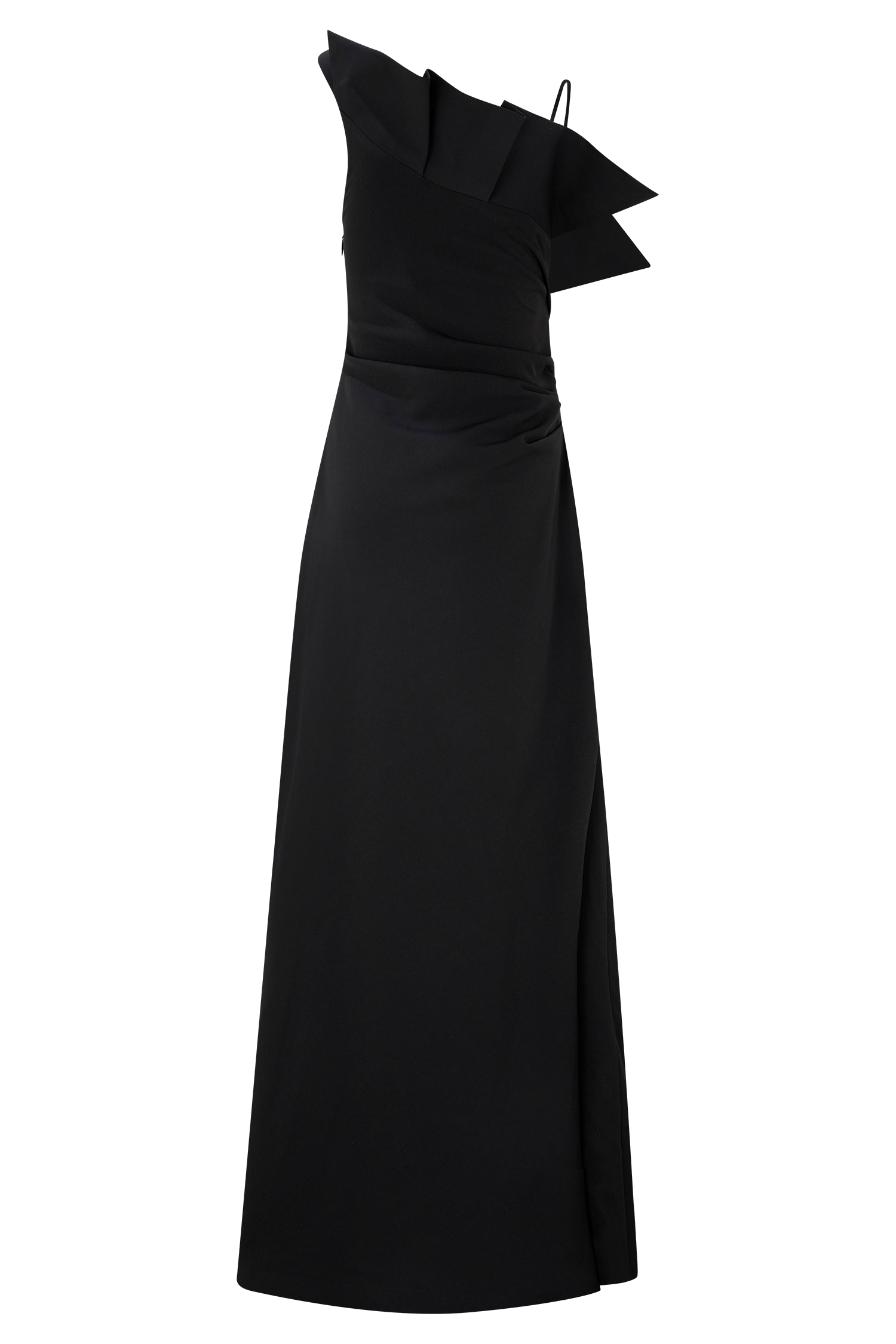 Adalyn One Shoulder Crepe Maxi Dress - Black、mySite、solidvoid