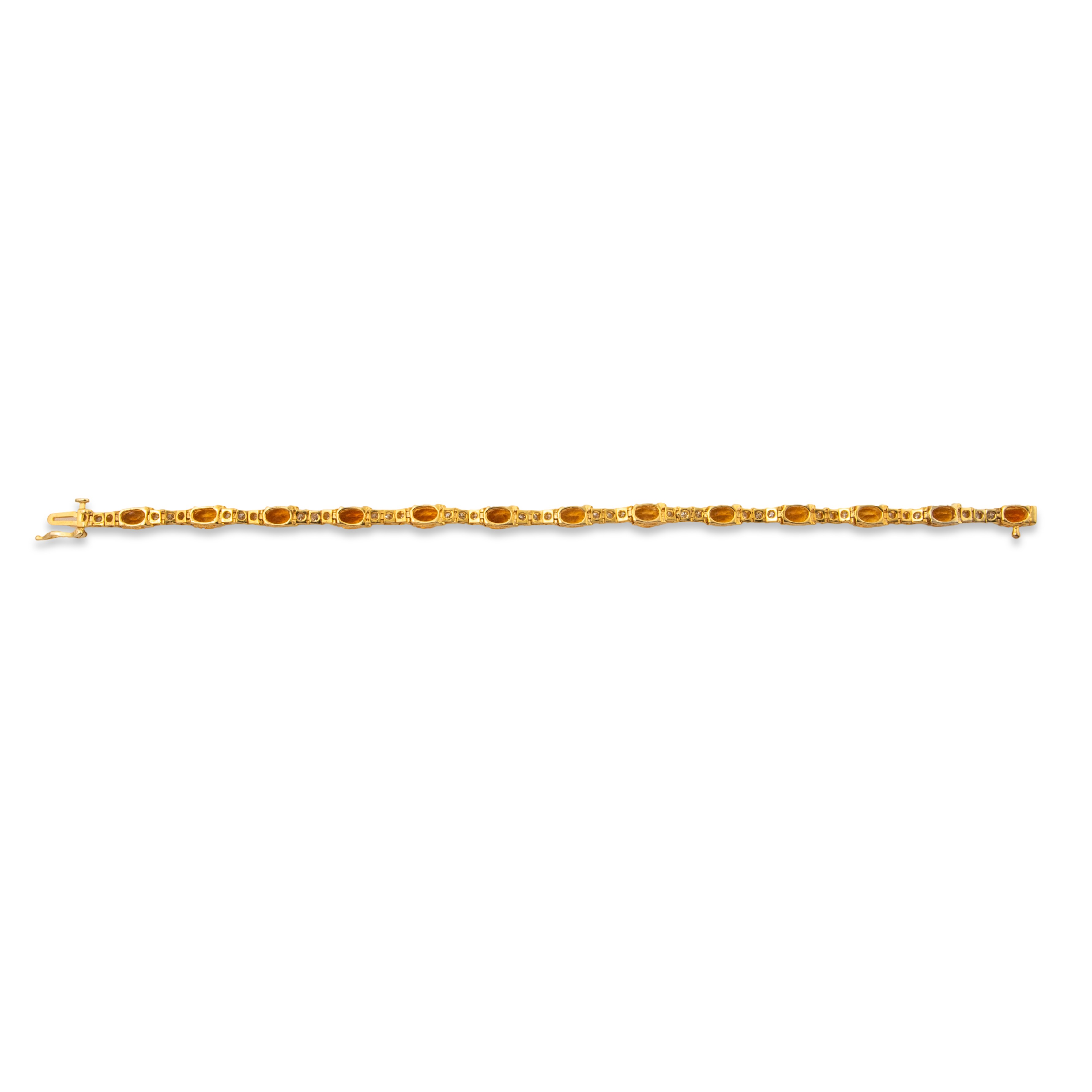 Vintage 14k Yellow Gold 5.98cttw Citrine 1.36cttw Diamond Station Bracelet 7.25、mySite、hinf8tx79
