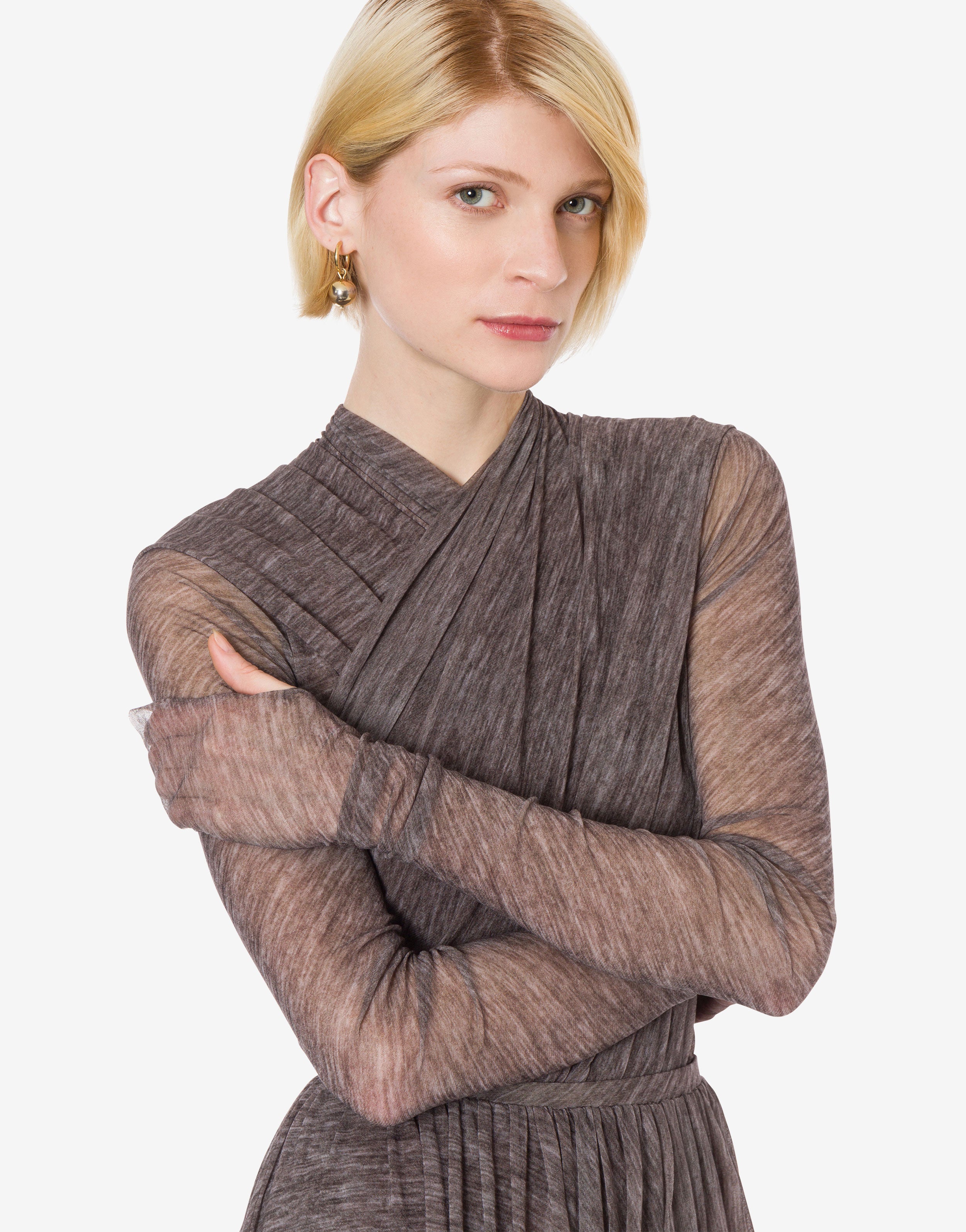 Body in tulle super stretch stampato、mySite、aoinhome