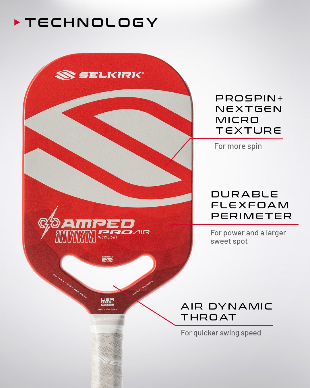 Selkirk AMPED Pro Air - Invikta - Pickleball Paddle、mySite、noshort