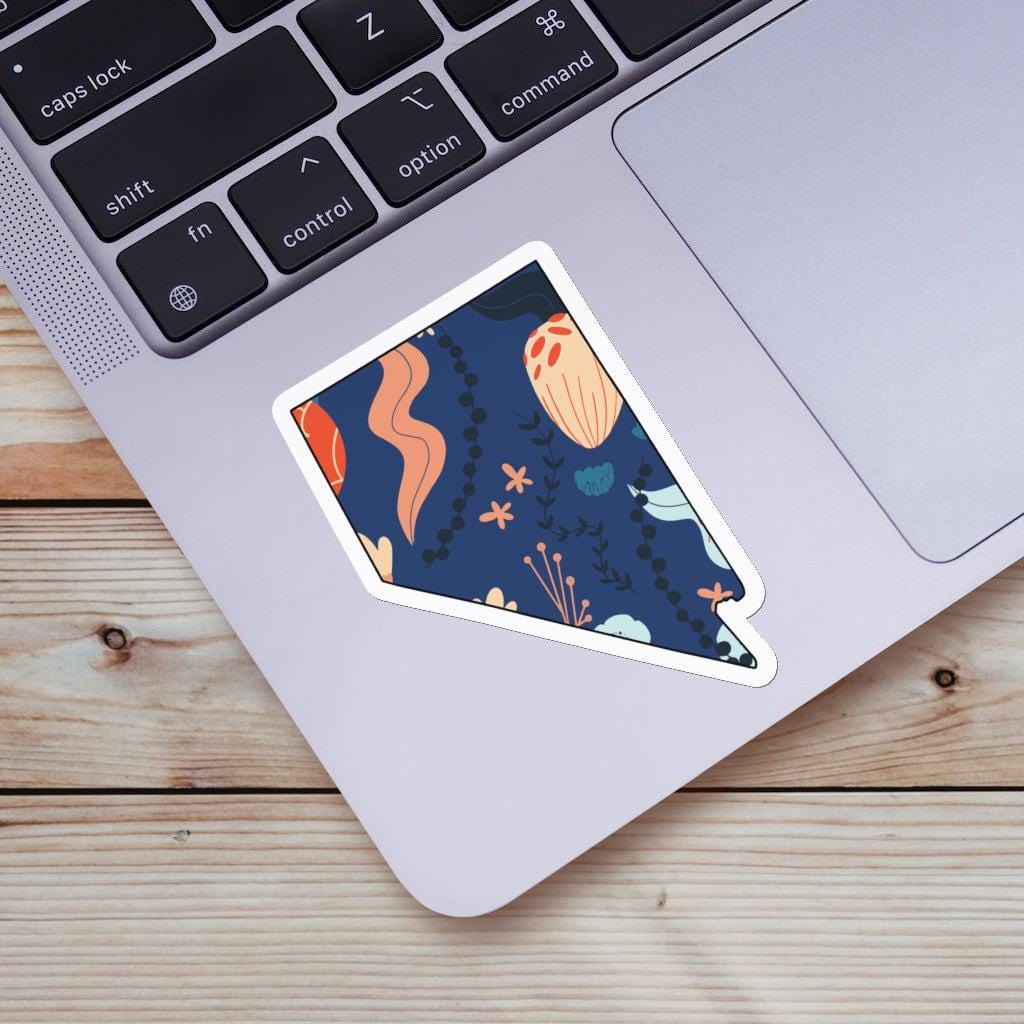  Nevada Blue Floral Abstract Sticker、mySite、elrpsem3k