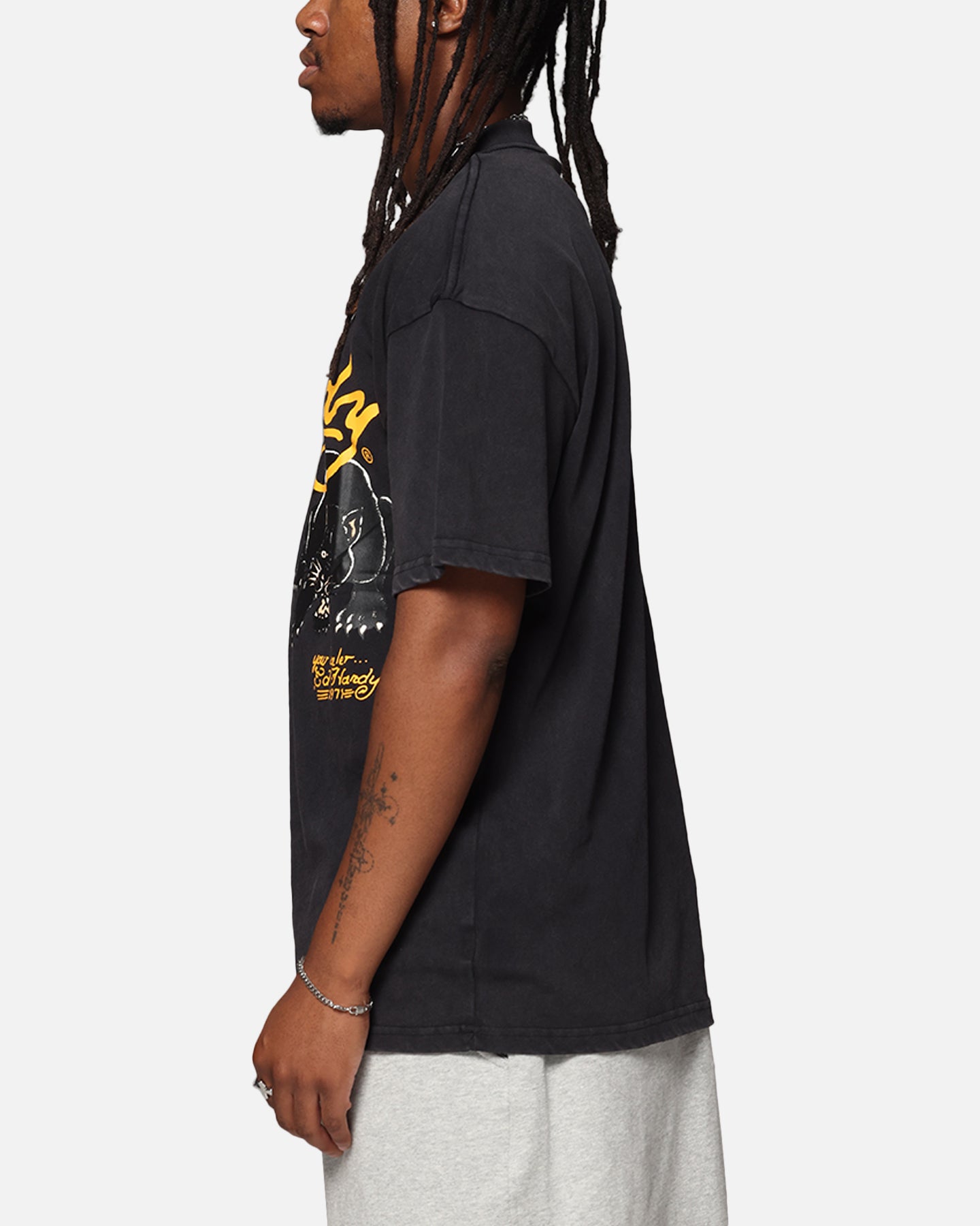 Ed Hardy Pypu Panther T-Shirt Black Acidwash、mySite、zt4zffjzw