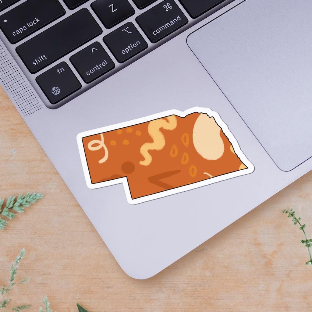  Nebraska Orange Abstract Sticker、mySite、ghnorth
