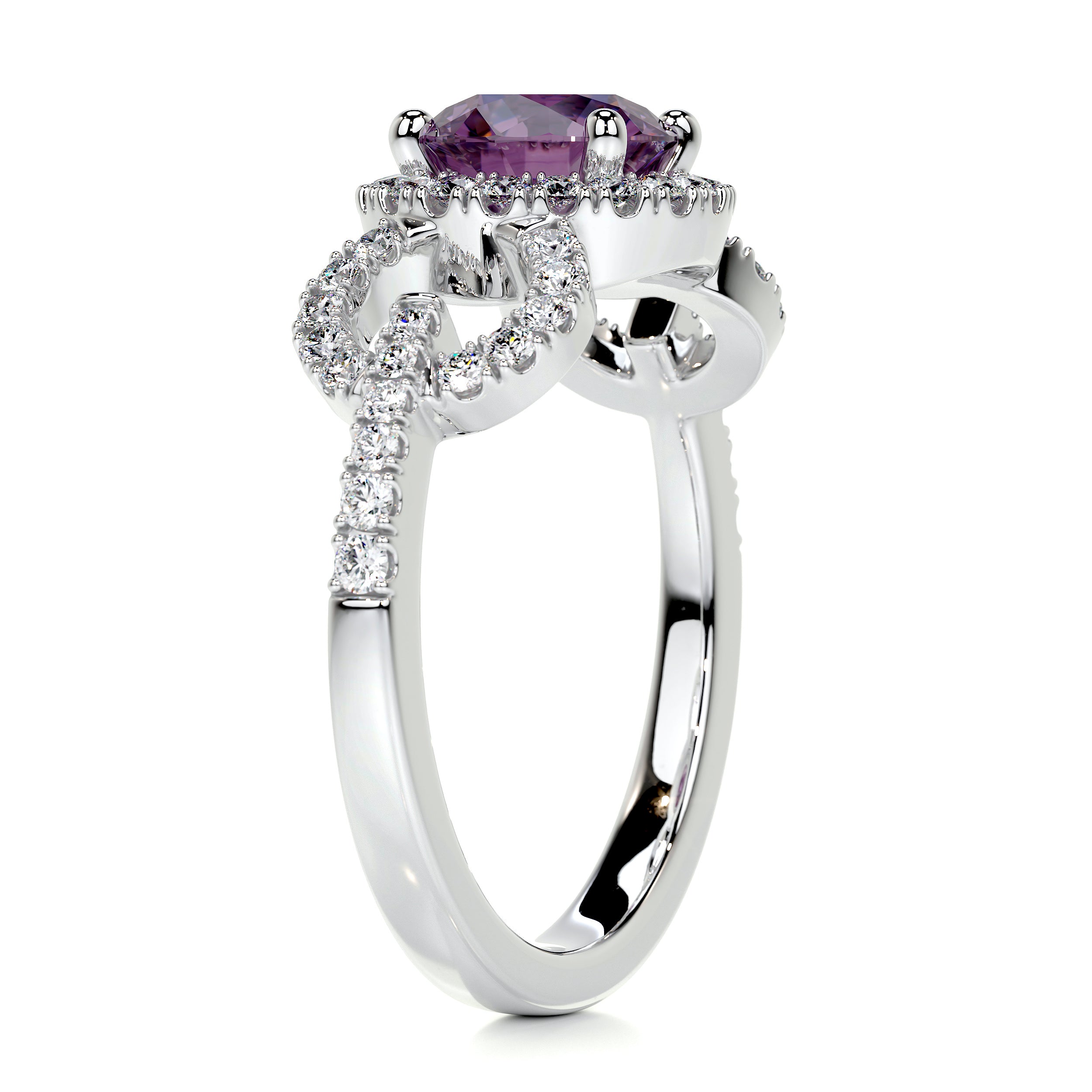 Elize Pink Gemstone & Diamonds Ring (1.30 Carat) -14K White Gold、mySite、hinf8tx79