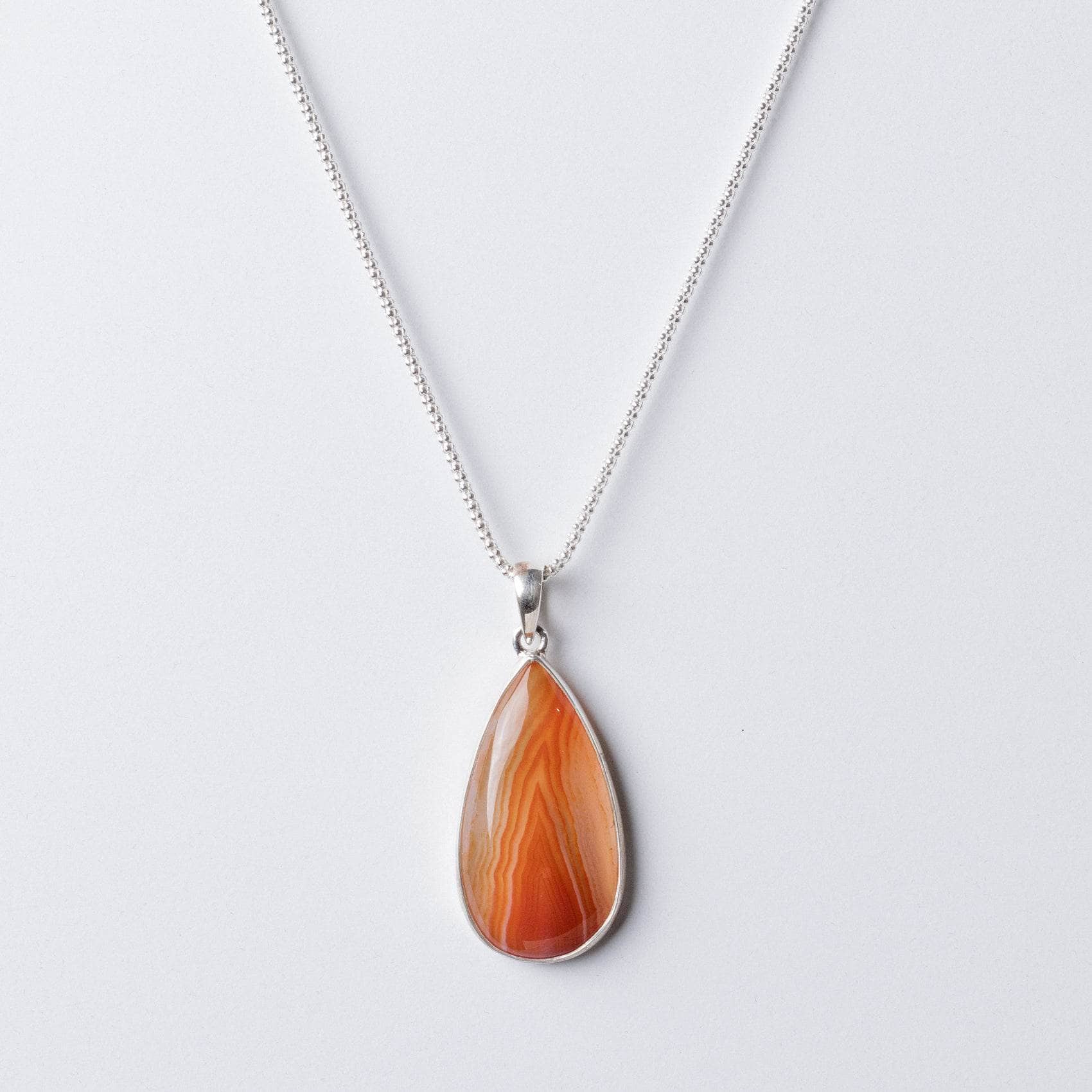 Carnelian Banded Agate Teardrop Pendant Necklace、mySite、hinf8tx79