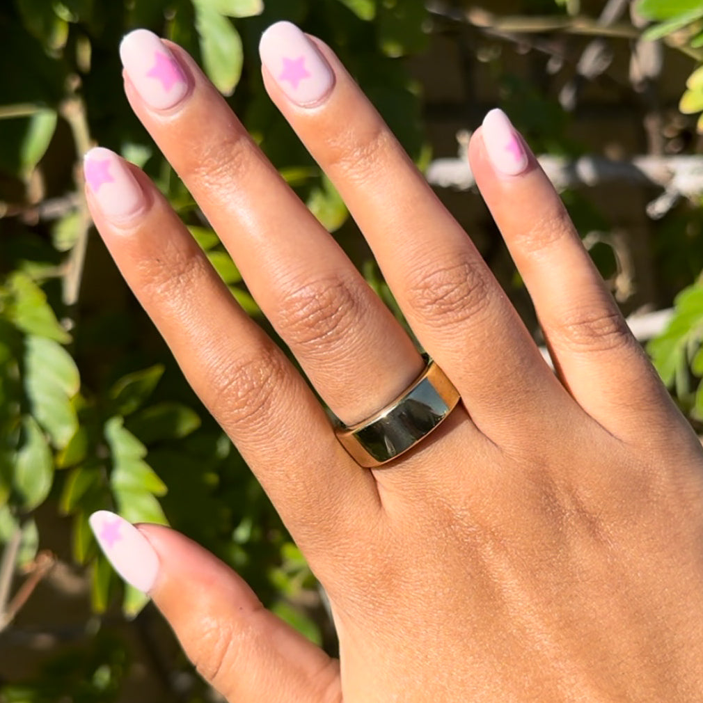 Pink Star Party | Extra Short | Round - Tab Press-On、mySite、solidvoid