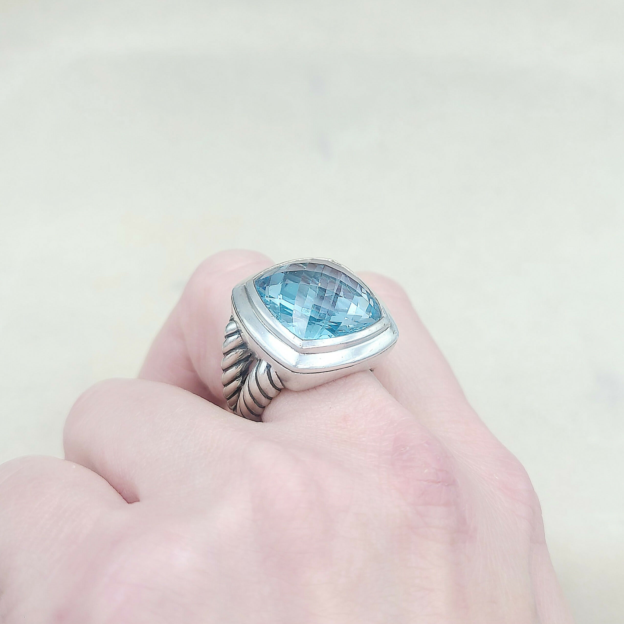 David聽Yurman聽Albion聽17mm聽Blue聽Topaz聽Ring、mySite、hinf8tx79