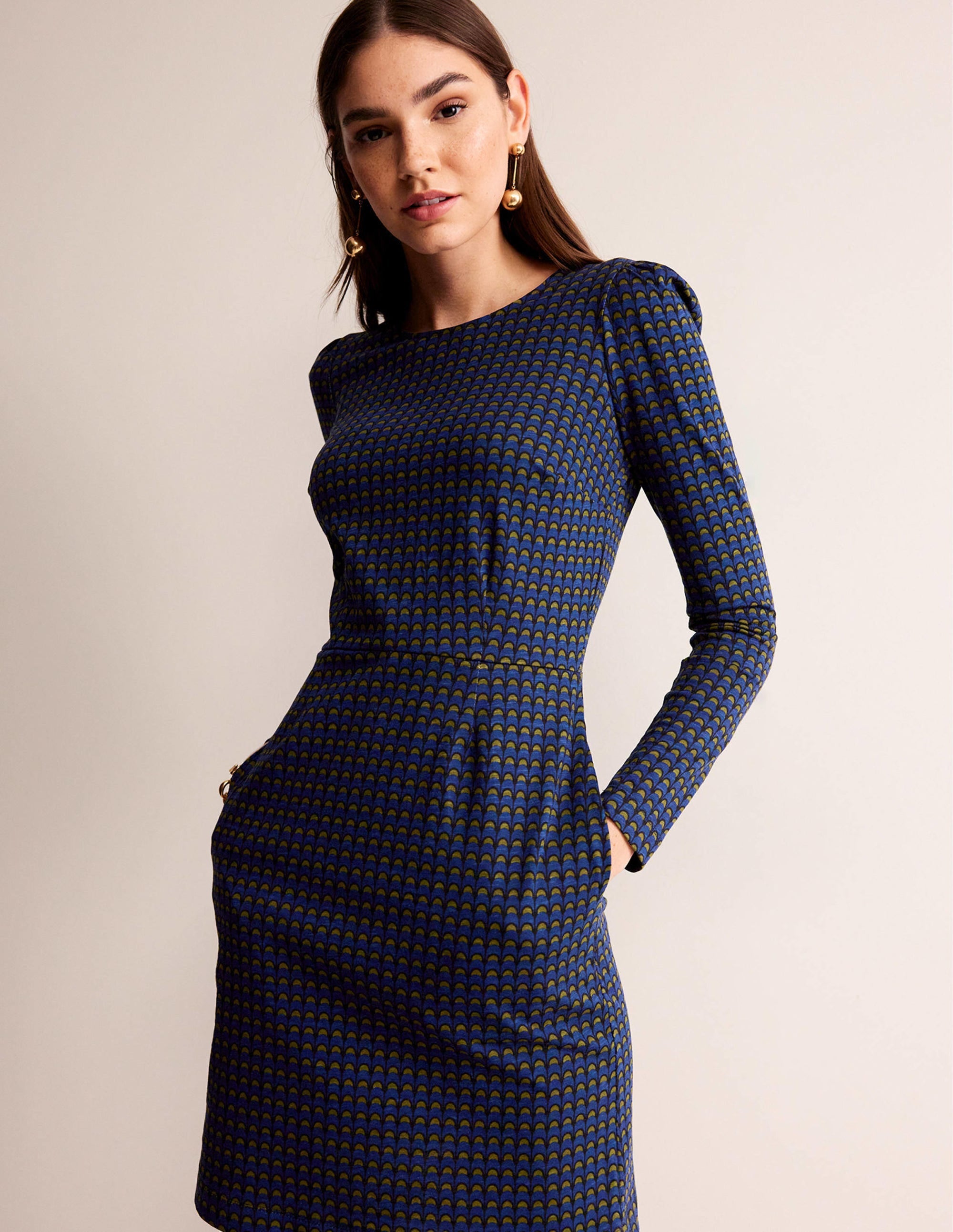  Penelope Jersey Dress-Sapphire Blue, Geo Charm、mySite、ashleygrahame