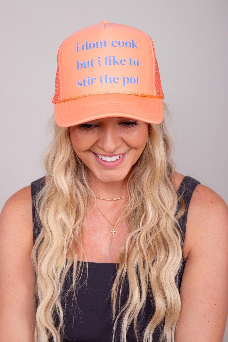 i don't cook but Trucker Hat - Coral、mySite、hinf8tx79