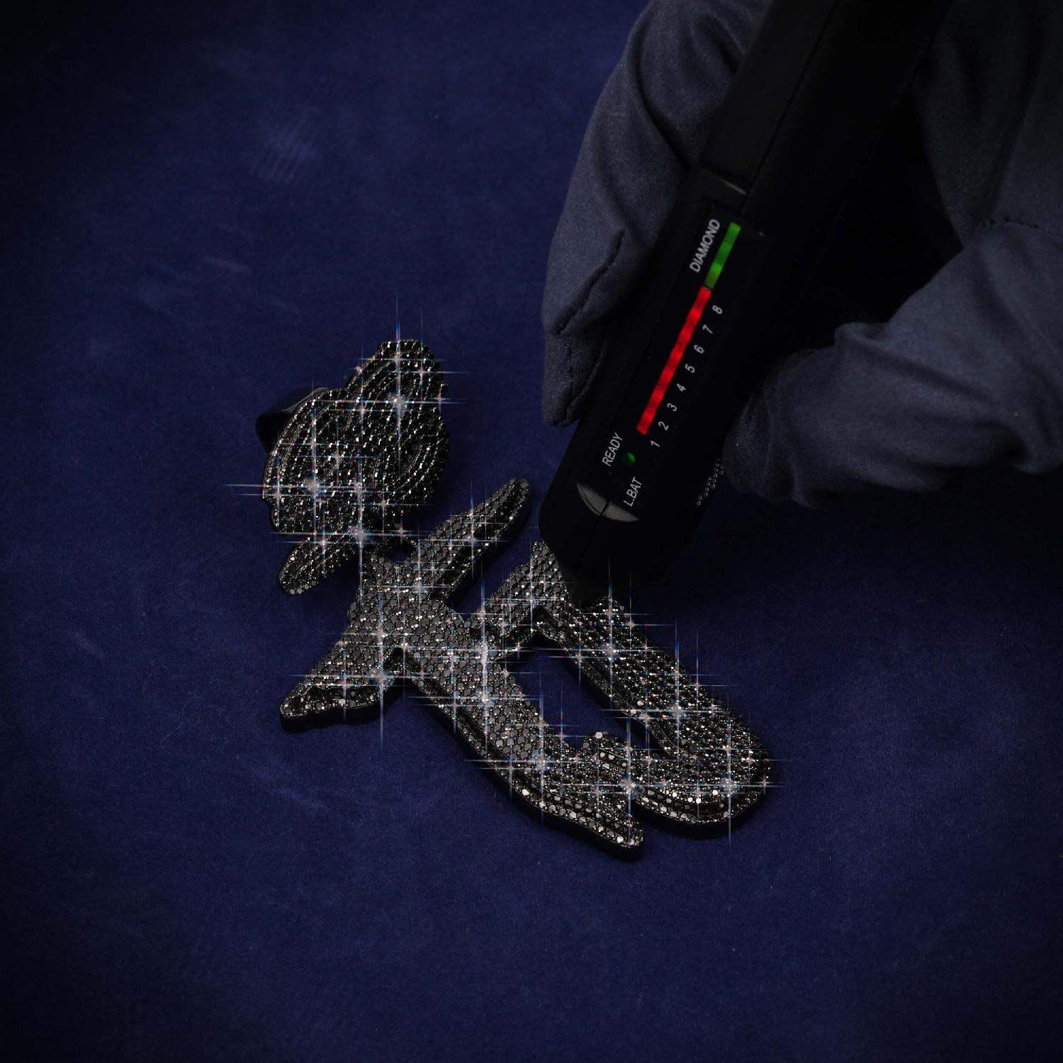 TJ Custom Black Moissanite Pendant 14K Gold、mySite、hinf8tx79