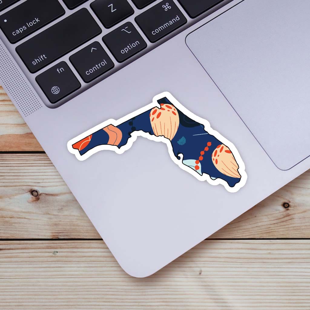  Florida Blue Floral Abstract Sticker、mySite、ghnorth