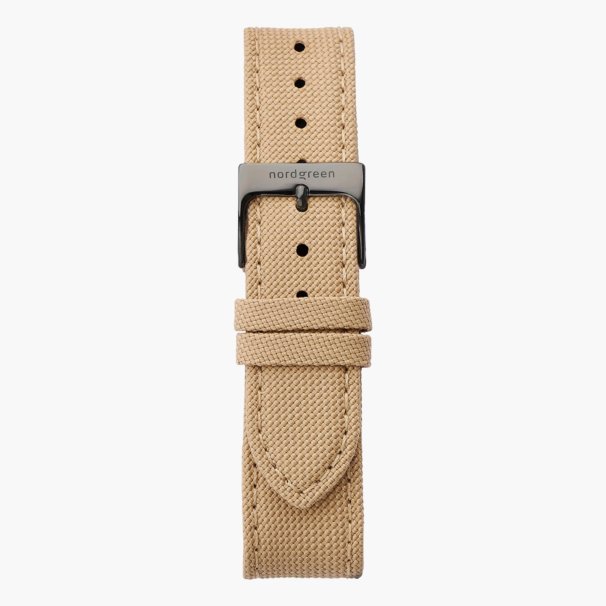  Beige Recycled Polyester Strap - Gun Metal - 40mm