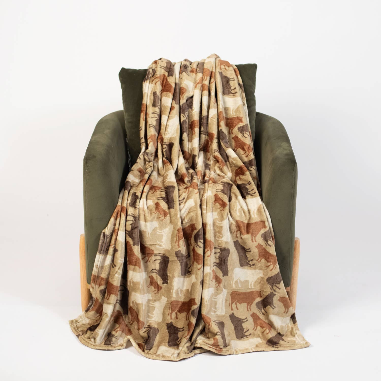 Cow Camo Plush Throw Blanket Great Gift for Cow Lovers、mySite、g9winljtr