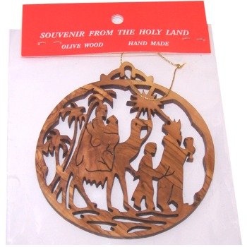  Holy Land Market Magi (Kings from the East) Olive Wood Christmas Ornament - Laser carving (8.7 cm or 3.4 diameter)、mySite、elrpsem3k