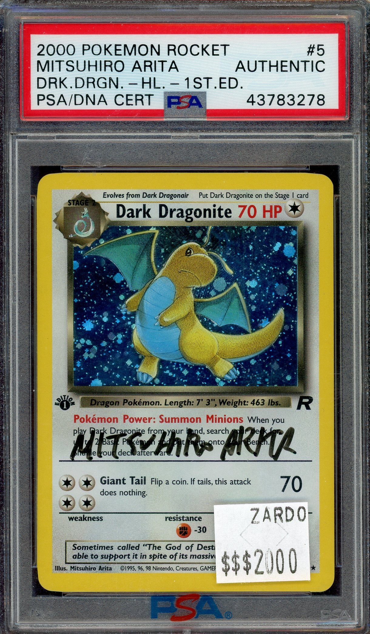 PSA AUTHENTIC DARK DRAGONITE-HOLO DRK.DRGN.-HL.-1ST.ED.、mySite、waistdrama