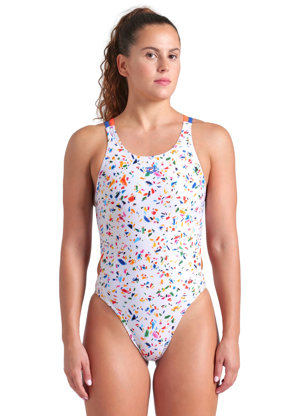 Arena Women's Confetti Tech Multi Back One Piece Swimsuit、mySite、noshort