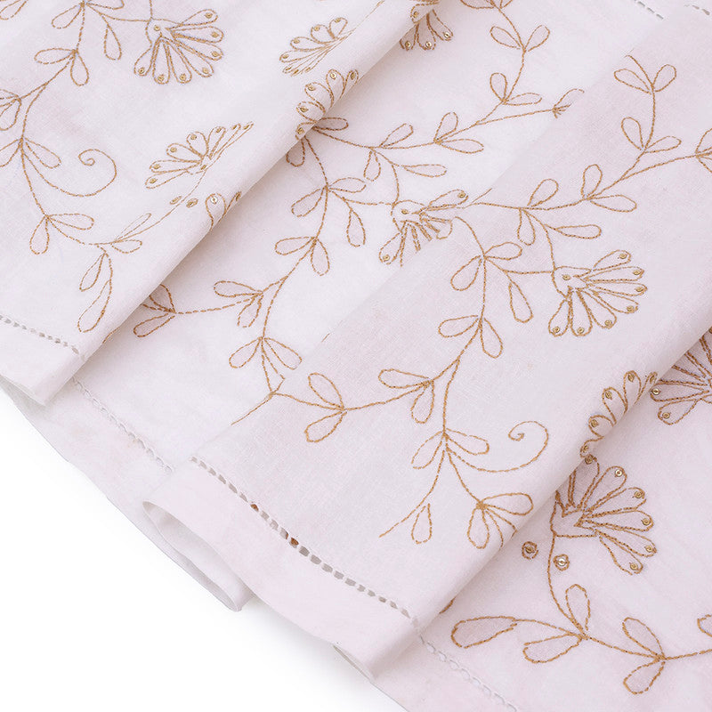Cotton Table Runner | White & Beige | 171 x 33 cm、mySite、camillekostekn