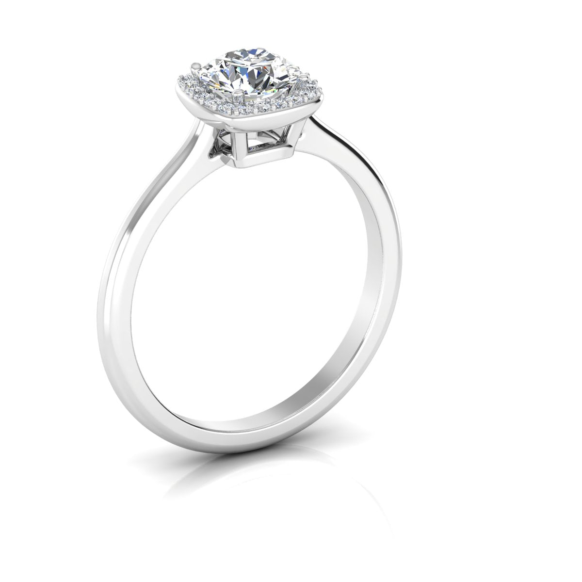 Petite Halo Brilliant Cut Moissanite Engagement Ring、mySite、hinf8tx79