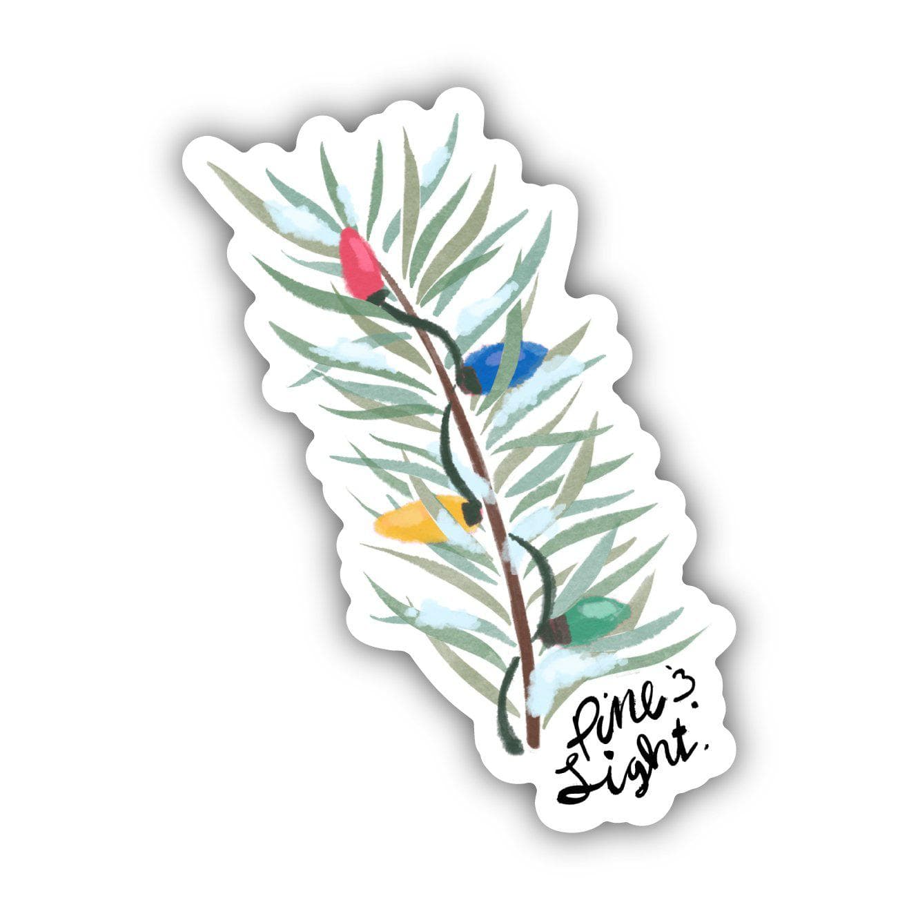  Pine & Lights Winter Watercolor Sticker、mySite、ghnorth